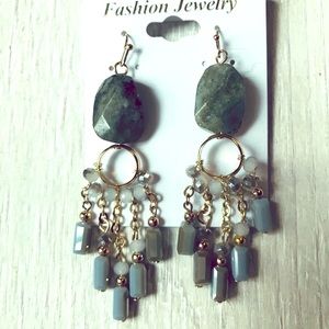 GENUINE GEMSTONE AND CRYSTAL CHANDELIER EARRINGS!